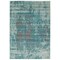 Chaudhary Living 5.25' x 7.5' Distressed Abstract Rectangular Area Throw Rug - Aqua Blue and Gray